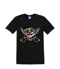 T-Shirt S to 2xl 3xl – PIRATE SKULL SWORDS fun humor adult