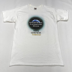 Vintage Lexis Nexis Tee Shirt Mens Medium White Web 1.0 Tech Internet Promo 90s