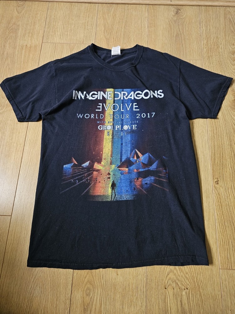 Imagine Dragons Evolve World Tour 2017 Band T Shirt Medium Black Graphic Tee