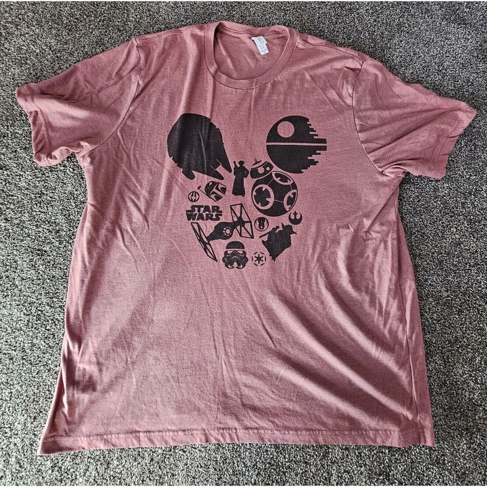 Disney star wars 2Xlarge shirt size Burgandy Bella-Canvas 2XL Short Sleeve