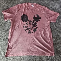 Disney star wars 2Xlarge shirt size Burgandy Bella-Canvas 2XL Short Sleeve