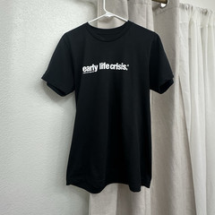 early life crisis: Black Graphic Print Men’s Crew Neck Short Sleeve T-Shirt S