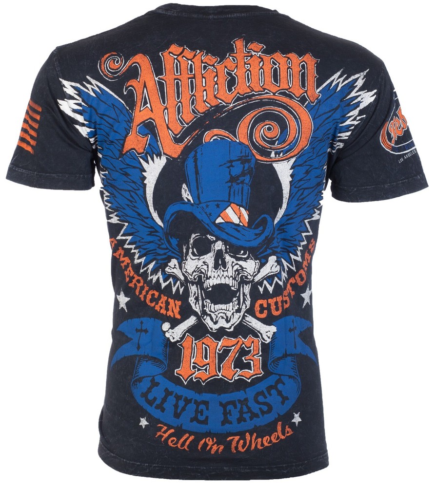 $58 AFFLICTION American Customs STRAIGHT SIX Short Sleeve Slim Fit T-shirt NWT