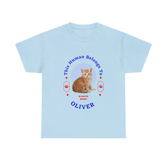 Customise Your Pet Photo Unisex T-shirt – This Human Belongs To