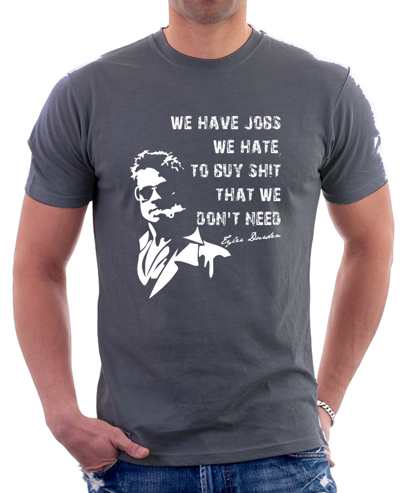 Fight Club Tyler Durden inspired project mayhem charcoal cotton t-shirt OZ9812