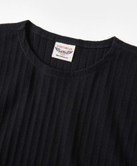 1950s Ribbed Cotton-Spandex Blend T-Shirt – Black Non Stock Mfg. Co. XL