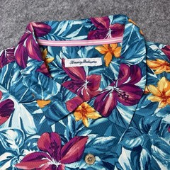 Tommy Bahama 100% Silk Hawaiian Shirt XXL Tropical Floral Camp Button Up Mens