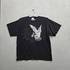 Avirex Men Shirt XL Black Graphic Eagle Grunge Y2K Tee Logo Short Sleeve