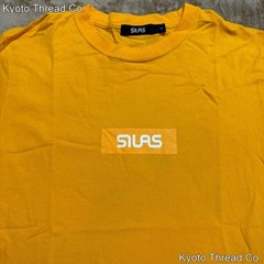 SILAS Yellow T-Shirt with Box Logo, Short-Sleeve, S Size