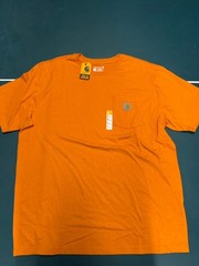 Carhartt Men’s Orange Pocket Logo Crew Neck Short Sleeve T-Shirt Size XL