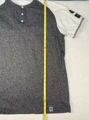 Free Planet Men’s L Gray with White Sleeve Military Style Decal T-Shirt Cotton