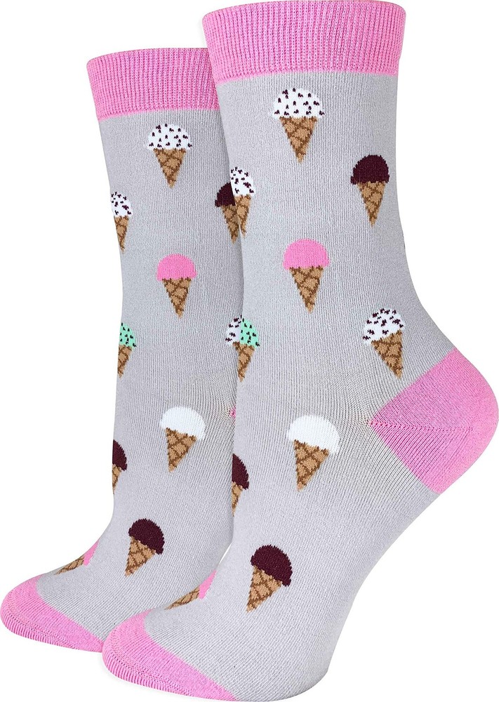 Women’s Premium Comfort Food Socks Novelty Crew Sock Gift Box Ice Cream