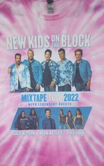 New Kids On The Block Mixtape Tour 2022 Men T-Shirt XL Tie Dye Pink Double Sided