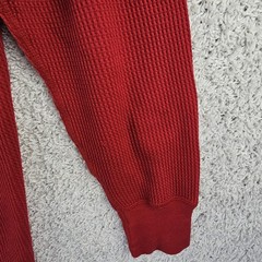 Vintage Greatland Thermal Red Polycotton Waffle Knit Shirt Men’s XL 90s Made USA
