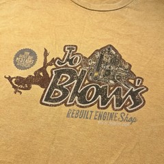 Vintage Mossimo Jo Blows Engine Shop T Shirt Mens XL Yellow Y2K