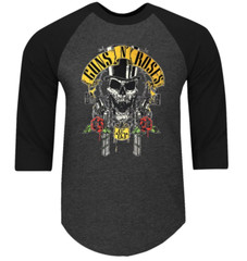 Guns N Roses 85 Hard Rock Band Shirt RAGLAN 3/4 SLEEVE (Multiple Variations)