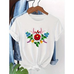 Women’s Round-neck Short-sleeve T-shirt Butterfly Print Casual Fashion T-shirt √