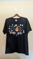 Vintage Wizard Wear Glow In The Dark Skulls Sz L 22×28 Rare Distressing