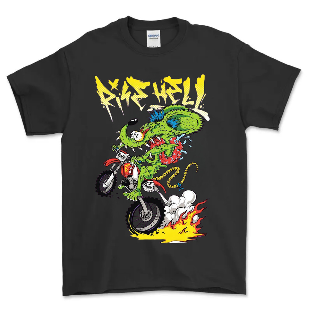 ED ROTH RAT FINK ORIGINAL MIGHTY MUSTANG BLACK T SHIRT STYLE 25