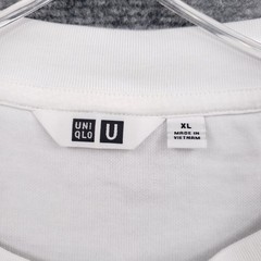 Uniqlo U T Shirt Mens XL Extra Large White Pullover Crew Neck Airism Recycled