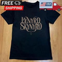 Lynyrd Skynyrd Logo T-shirt, Southern rock band Unisex Black T-shirt, Size S-5XL