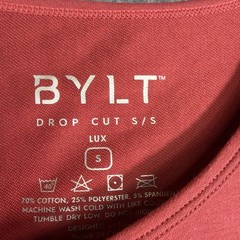 Bylt Drop Cut Lux Shirt Mens S Premium Basics Crew Neck T Shirt Coral