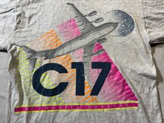 Vintage 90s C-17 Shirt Air Force Base Tultex Made in USA MEDIUM