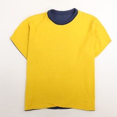 Vintage Two Tone Double Face T-Shirt Size XL Blue Yellow