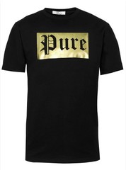 Black Pure Atlanta Designer T Shirt Size M Golden