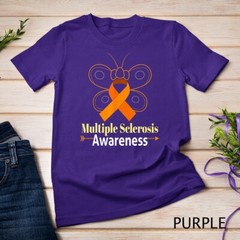 Butterfly Orange Ribbon Multiple Sclerosis Awareness Unisex T-shirt