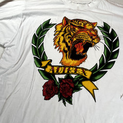 Y2K Avirex Shirt Mens Large White Y2K Tiger Hip Hop Rap Street Wear Tee Vintage