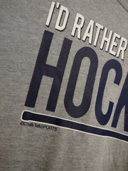 Mens XL T-Shirt I’d Rather Be Playing Hockey Gray Chalk Talk Sports NHL