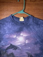 Vintage The Mountain Dolphin Ocean Tie Dye Graphic T Shirt XL USA 12