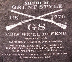 GRUNTSTYLE Medium T-SHRT 100% Soft Cotton. Black w/Red Text: “COME & TAKE IT”