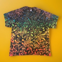 *New* 2XL – Sm Handmade Tie Dye, Black Infused Cruncht Crinkle, Crew or V-Neck