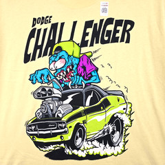 Ratfink Dodge Challenger Shirt Mens XL Yellow Mopar American Muscle Car NWT