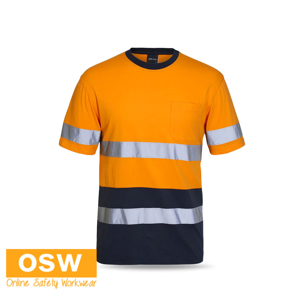 HI VIS D+N Cotton Shorts Sleeves T-Shirt Straight Hem Workwear Classic FT 6DNTC