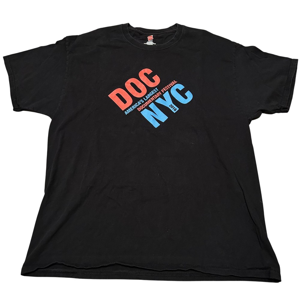 Hanes Shirt Mens XL Black DOC NYC 2016 Documentary Film Festival Graphic Tee
