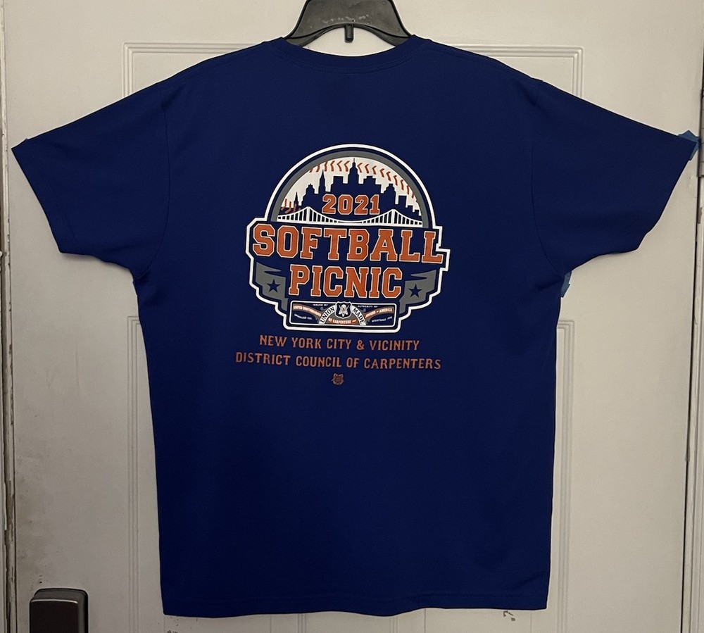 Bayside Local 212 NYC Carpenters Union 2021 Softball Picnic T-Shirt Size Large