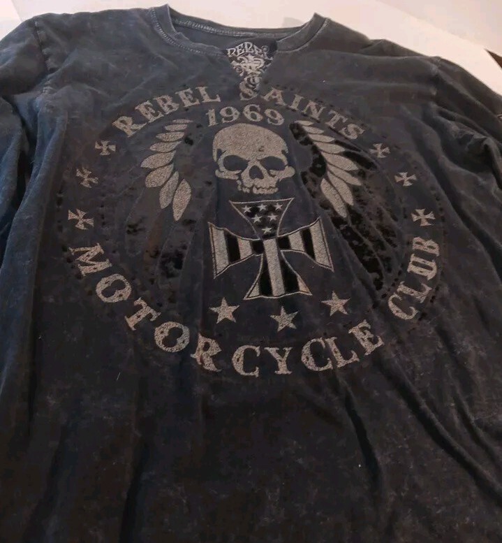 Rebel Saints Motorcycle Club Longsleeve Shirt Altered. See Discription And Photo