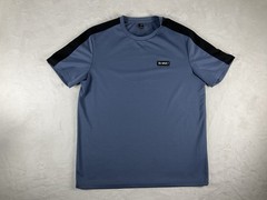 SHEIN Men’s Large Blue Athletic T Shirt Contrast Shoulder Short Sleeve Casual