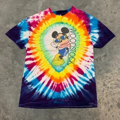 Vintage Velva Sheen Mickey Mouse Woodstock Tie Dye T-Shirt Men’s Large USA