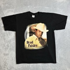 2003 Brad Paisley Country Musician Concert Tour Black Shirt Y2K Mens L Rodeo