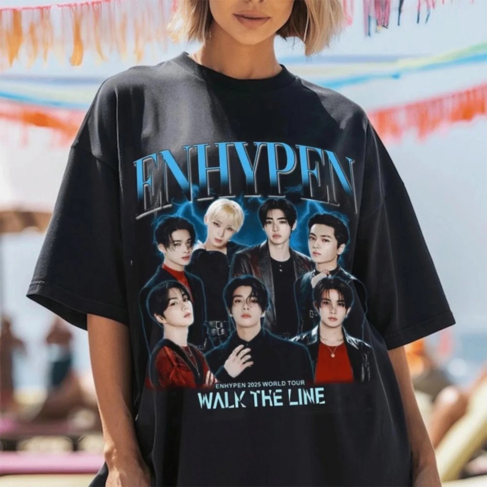 Enhypen Walk the Line Enhypen 2025 Tour Unisex T-shirt