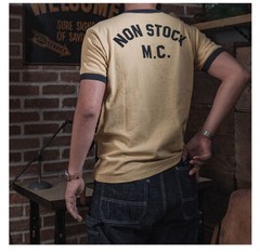 NON STOCK 50s Biker Racing Graphic T-Shirts Men’s Colorblock Slim Fit Tee Shirts