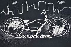 Six Pack Deep Bicycle Cycling Beer Drinking Skyline Shirt