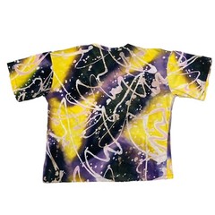 VTG Climate Colorful Tie Dye Scribble Art AOP Boxy T-Shirt L Single Stitch