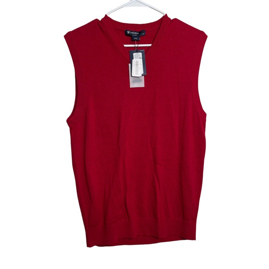 Cremieux Sweater Vest Men’s Small Classic Solid Sleeveless Knit Pullover Top NWT