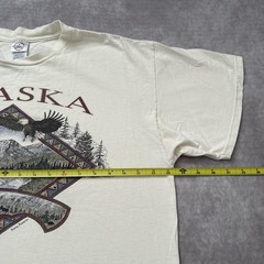 Vintage Alaska Shirt Mens XL White Eagle Mountain Wildlife Delta Graphic Tee