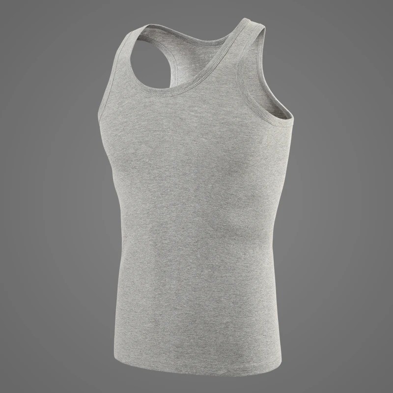 Men’s Plus Size Pure Cotton Vest Four Season Casual Sports Base T Shirt